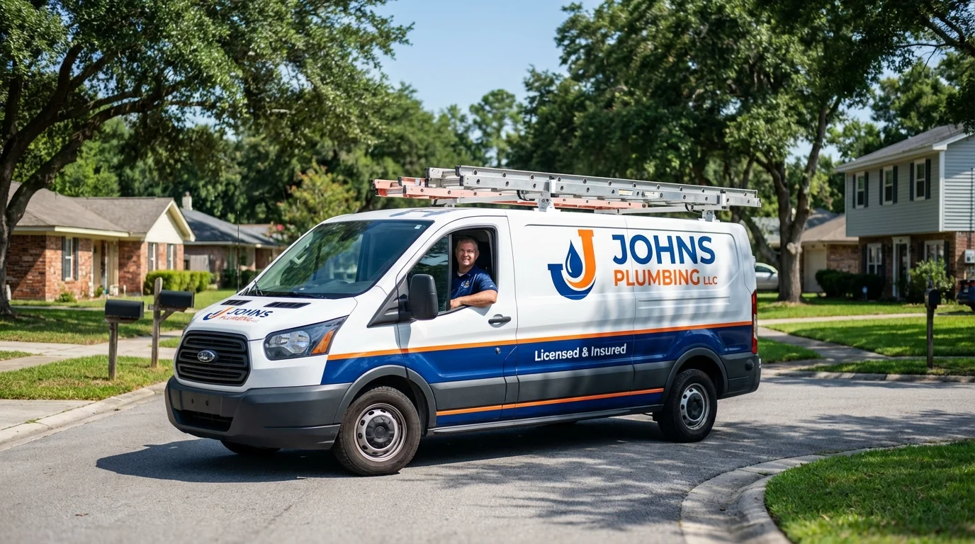 Johns Plumbing LLC service van in Tillson, NY